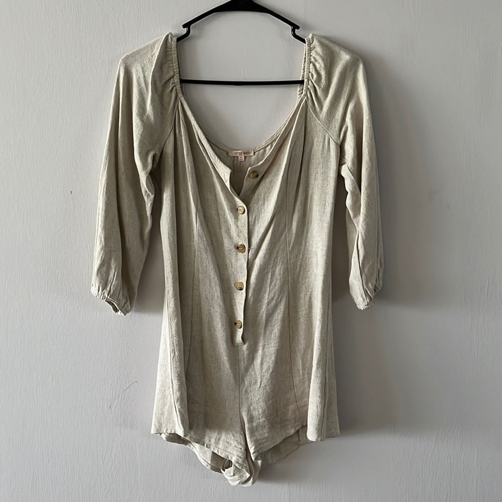 Perfect Beach Romper Long Sleeve Button Down